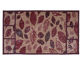 Kuber Industries Leaf Print PVC Fridge Top Cover with 6 Utility Side Pockets (Maroon)